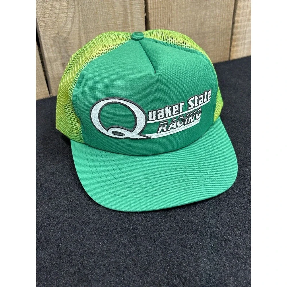 Vintage Quaker State Oil Racing Mesh Foam Trucker Hat/Cap NWOT